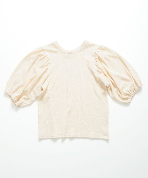 Crisp（クリスプ）の「ジャカードバルーンTシャツ[S1R340]（Tシャツ/カットソー・レディース・ブラック/アイボリー・FREE）」の3枚目の写真