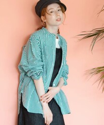 Crisp | ストライプオーバーシャツ[c1wg3013](シャツ/ブラウス)