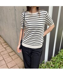 copine | ボーダー半袖サマーニット(2color)(Tシャツ/カットソー)