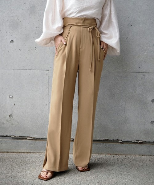 high waist string pants
