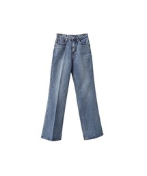 センタープレスマキシフレアデニムパンツ