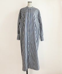 Marient | ストライプロングシャツOP(シャツワンピース)