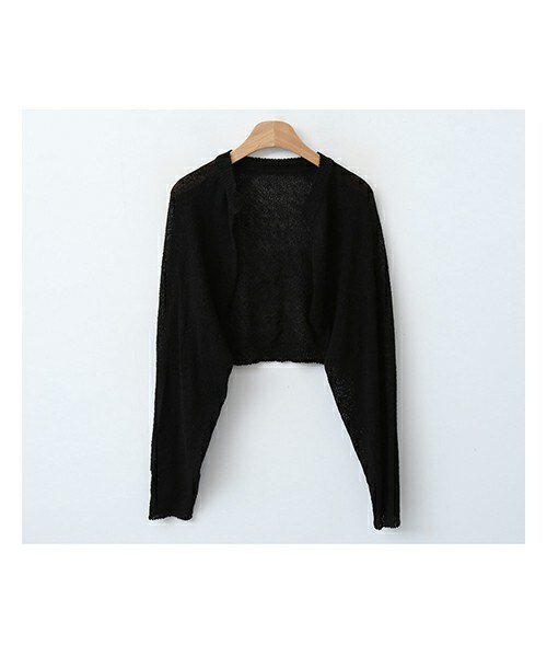 ENVYLOOK（エンビールック）の「クロップドライトサマーニットボレロ（ニット/セーター・レディース・블루/화이트/베이지/핑크/블랙・FREE(44-66)）」の3枚目の写真