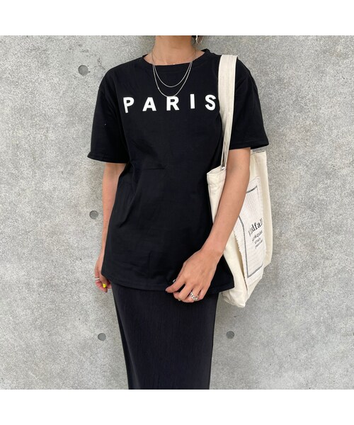 copine（コピン）の「PARISプリントTシャツ(3color)（Tシャツ/カットソー・レディース・ホワイト/グレー/ブラック・M〜L）」の2枚目の写真