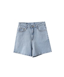 ENVYLOOK | ラクラク裏ゴムハイウエストデニムショートパンツ(デニムパンツ)