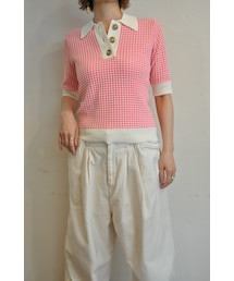 Thomas magpie | ショートスリーブミックスニット(ニット/セーター)