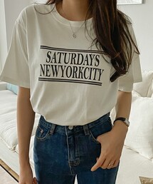 シンプル英文ロゴ半袖Tシャツ