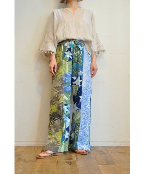 RehersalL(リハーズオール)の「アロハサイドブレイクパンツ(その他パンツ・レディース・ブルー・one)」の1枚目の写真