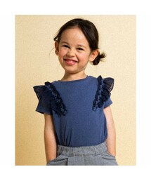 SLAP SLIP | シフォン フリル 花 レース Tシャツ (80～130cm)(Tシャツ/カットソー)