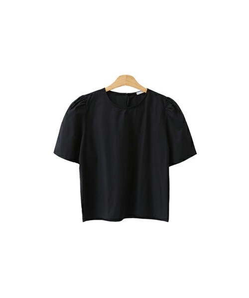ENVYLOOK（エンビールック）の「パフ半袖シンプルコットンブラウス（シャツ/ブラウス・レディース・그린/블루/화이트/블랙・FREE(44-66)）」の3枚目の写真