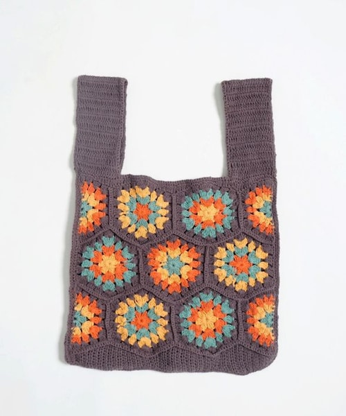 Crisp（クリスプ）の「クロシェモチーフバッグ[c3wg3021]（ハンドバッグ・レディース・ブラウン/アイボリー・FREE）」の4枚目の写真