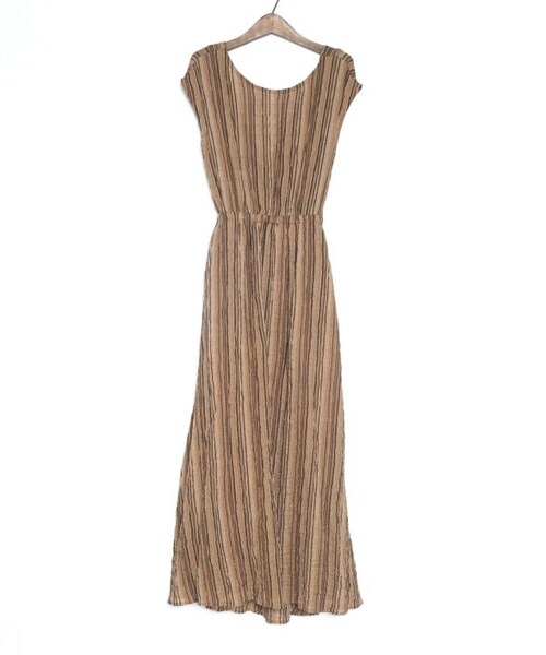 Crisp（クリスプ）の「バックリボンストライプワンピース[c2R3052]（ワンピース・レディース・ブラウン/グレー・FREE）」の4枚目の写真