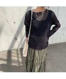 copine | シアーシンプルトップス(2color)(Tシャツ/カットソー)