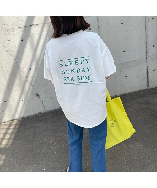 copine(コピン)の「バックプリントビッグTシャツ(3color)(Tシャツ/カットソー・レディース・オフグリーン/オフレッド/ブラック・ワンサイズ)」の1枚目の写真