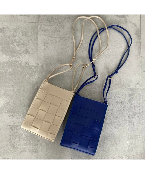 copine(コピン)の「編み込みショルダーバッグ(2color)(ショルダーバッグ・レディース・ホワイト/ブルー・F)」の1枚目の写真