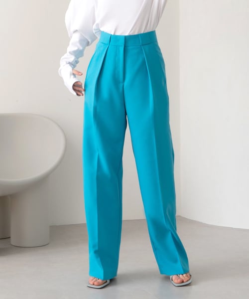 LAULEN（ローレン）の「wide tuck slacks（スラックス・レディース・ピンク/アイボリー/ブルー・S/M）」の3枚目の写真