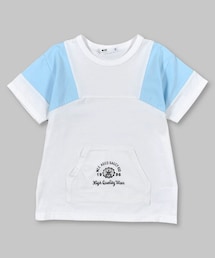 WASK | 【 速乾 】 肩 配色 切り替え カンガルー ポケット Ｔシャツ（100~160cm）(Tシャツ/カットソー)
