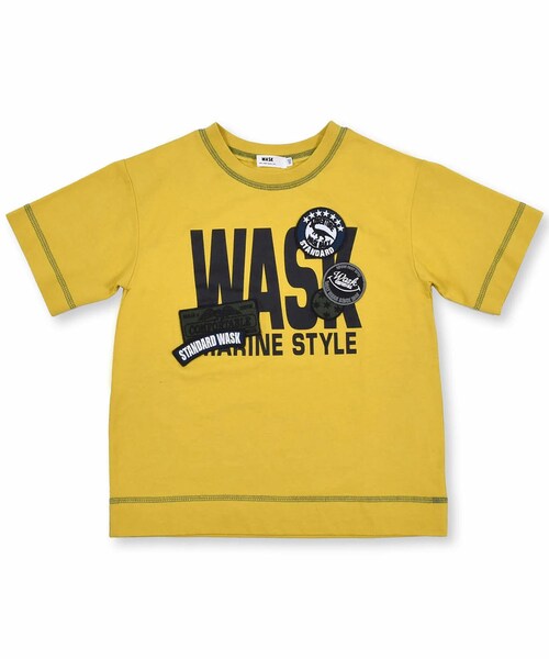 WASK（ワスク）の「ピンバッジ風 ワッペン ビッグ Tシャツ（100～160cm）（Tシャツ/カットソー・キッズ・グレー/イエロー・110）」の2枚目の写真