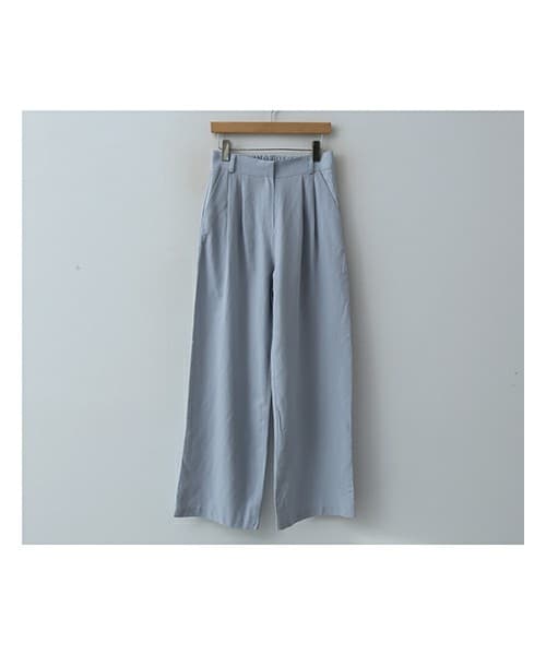 ENVYLOOK（エンビールック）の「リネン混バックゴムマキシ丈ワイドスラックス（その他パンツ・レディース・화이트/블루/블랙・FREE(44-66)）」の3枚目の写真