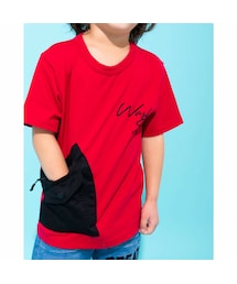WASK | 【 吸水 速乾 】 天竺 ファスナー ポケット Tシャツ (100~160cm)(Tシャツ/カットソー)