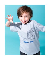 WASK | 【 GODZILLA 】 ゴジラ VS ギドラ プリント 爪痕 Tシャツ(S~LL)(Tシャツ/カットソー)