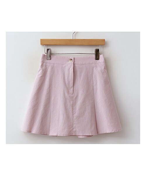 ENVYLOOK（エンビールック）の「パステルカラーバックゴムAラインプリーツミニスカート（スカート・レディース・베이지/핑크/블루/블랙・FREE(44-66)）」の4枚目の写真