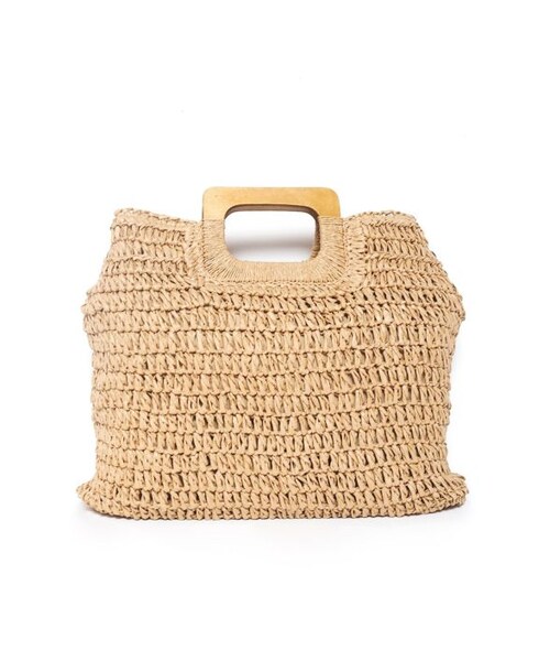 Crisp（クリスプ）の「ウッドハンドルスクエアバッグ[c3sd3028b]（ハンドバッグ・レディース・ベージュ/ナチュラル・FREE）」の3枚目の写真