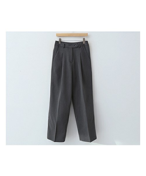 ENVYLOOK(エンビールック)の「レーヨン混タックワイドストレートロングスラックス(スラックス・レディース・브라운/화이트/그레이/블랙・S(25-26)/M(27-28)/L(29-30))」の4枚目の写真