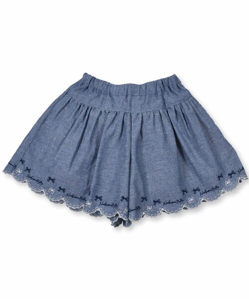 Noeil aime BeBe(ノイユエイムベベ)の「ポケット 付き 裾 刺繍 スカラップ ショートパンツ (90~130cm)(その他パンツ・キッズ・パープル/グリーン・110)」の2枚目の写真