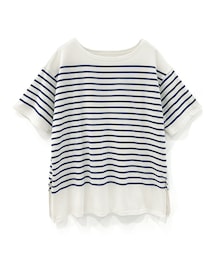 GRL | パネルボーダー柄サイドスリットTシャツ(Tシャツ/カットソー)