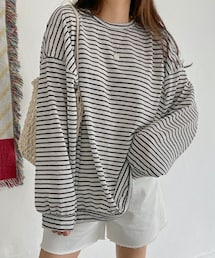 ボーダー柄シースルーTシャツ