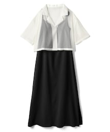 GRL（グレイル）の「シアーショート丈シャツXキャミワンピースセットアップ（セットアップ・レディース）」