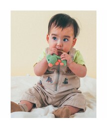 SLAP SLIP BABY | 恐竜 刺繍 センター ジッパー オーバーオール (70~80cm)(ロンパース)