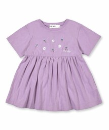 SLAP SLIP | チェリー 花柄 プリント フレア 切り替え Tシャツ (80~130cm)(Tシャツ/カットソー)
