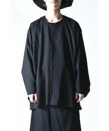 BISHOOL | BISHOOL Wool Gabardine No Collar KIMONO-Sleeve Shirt(シャツ/ブラウス)