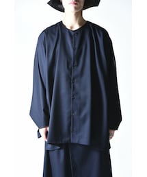 BISHOOL | BISHOOL Wool Gabardine No Collar KIMONO-Sleeve Shirt(シャツ/ブラウス)