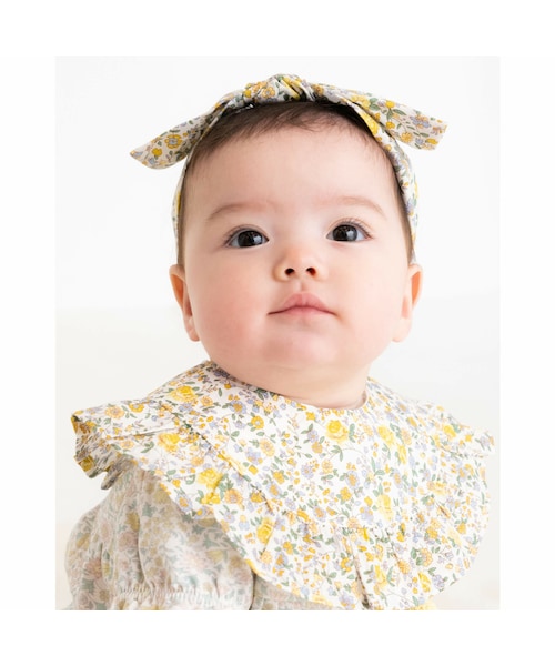 SLAP SLIP BABY（スラップスリップベビー）の「【 お揃い 】 王冠 リボン スタイ ＋ ヘアバンド（ベビーギフト・キッズ・ピンク/ブルー/イエロー/ベージュ・ワンサイズ）」の4枚目の写真