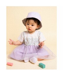 SLAP SLIP BABY | 【 お揃い 】 チュール 切り替え 花柄 ワンピース風 ロンパース (70~80cm)(ロンパース)