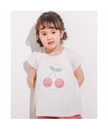 SLAP SLIP（スラップスリップ）の「チェリー フルーツ モチーフ ラインストーン Tシャツ (80~130cm)（Tシャツ/カットソー・キッズ）」