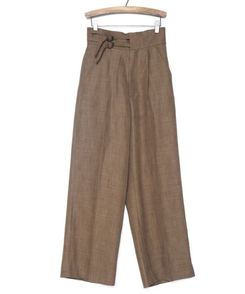 Crisp（クリスプ）の「ダブルベルトストレーパンツ[S2R380]（スラックス・レディース・ブラウン/イエロー・FREE）」の3枚目の写真