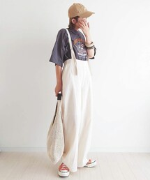 CORNERS | u.e.made*×CORNERSコラボ リネンライクサスペンダー付きストレートパンツ(その他パンツ)