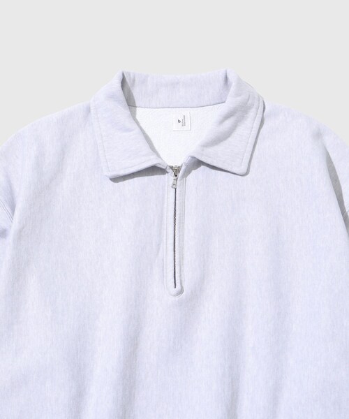 ADAM ET ROPE'(アダムエロペ)の「【blurhmsROOTSTOCK/ブラームスルーツストック】Thin-Sweat Harf-Zip P/O(スウェット・メンズ・ライトグレー/ネイビー・2/3/4)」の8枚目の写真