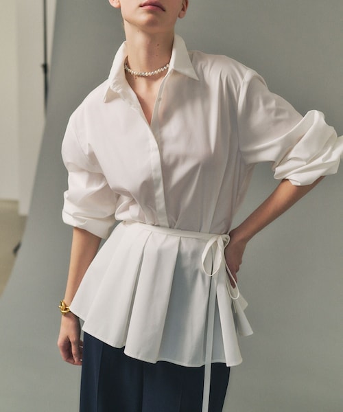 ROPE'（ロペ）の「【一部店舗限定】【REALM（レルム）】PEPLUM BLOUSE｜2WAYブラウス　26SS（シャツ/ブラウス・レディース・ホワイト/サックス・38）」の20枚目の写真