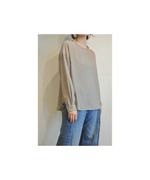 hippiness（ヒッピネス）の「キュプラロングスリーブ（シャツ/ブラウス・レディース・ピンク/イエロー/レッド/ベージュ/ブラウン・one）」の3枚目の写真