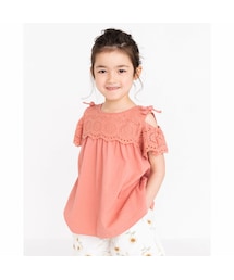SLAP SLIP | 肩あき リボン レース チュニック Tシャツ (80~130cm)(Tシャツ/カットソー)