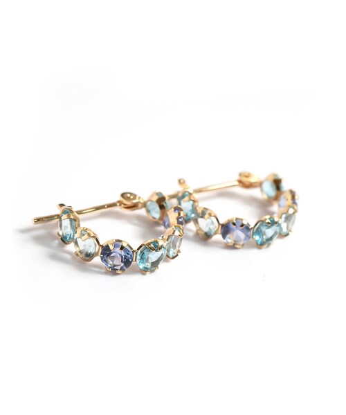 Ops.（オプス）の「Multi Color Gem  Hoop Pierce MAROLOKKO -マロロッコ-（ピアス（両耳用）・レディース・マルチカラー/ブルー/グリーン/ピンク・ONE SIZE）」の2枚目の写真