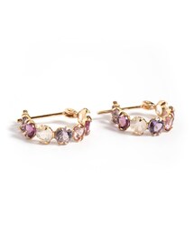 Ops. | Multi Color Gem  Hoop Pierce MAROLOKKO -マロロッコ-(ピアス（両耳用）)