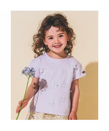 Noeil aime BeBe | 花 モチーフ 付 天竺 Tシャツ (90~130cm)(Tシャツ/カットソー)