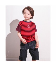 WASK | SWAG プリント ボーダー 天竺 Tシャツ (100~160cm)(Tシャツ/カットソー)