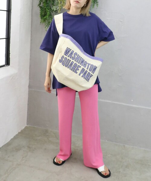 Sheson（シーズン）の「キャンバスロゴビッグトートバッグ（トートバッグ・レディース・オレンジ/パープル/イエロー・F）」の2枚目の写真